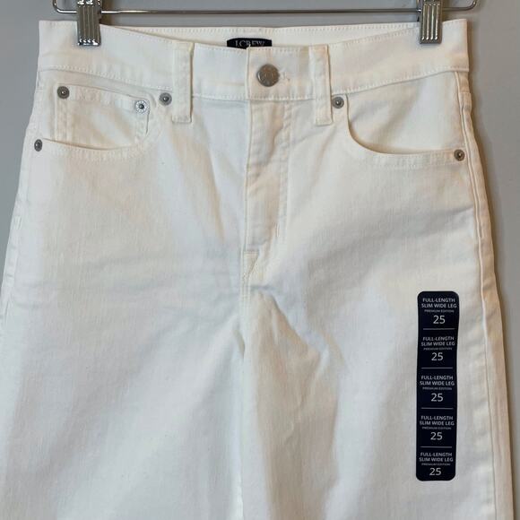 J.Crew Factory Wide Leg Cropped All Day Stretch Jean Denim Trip BR051 White 25 - Picture 2 of 12